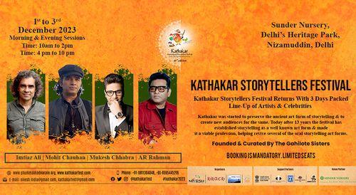Kathakar Storytellers Festival - Line Up - Mohit Chauhan, A R Rahman, Imtiaz Ali, Mukesh Chhabra &amp; More